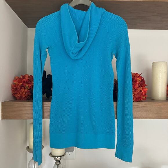 Lilly Pulitzer Zip Down Waffle Hoodie in Teal - Picture 5 of 7